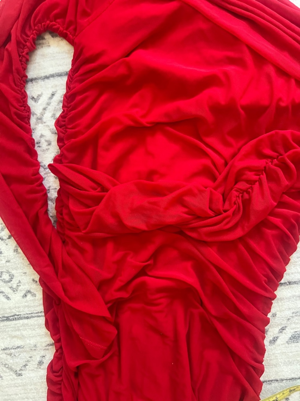 Fashion Nova Red Off-Shoulder Ruched Maxi Dress - Picture 5 of 7